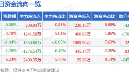 股票行情快报：森远股份（300210）8月25日主力资金净买入200.93万元